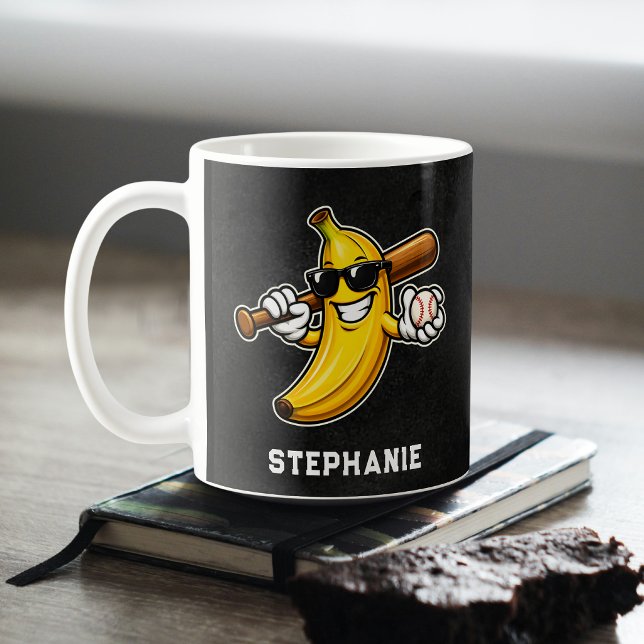 Lets Go Bananas Retro Baseball Banana Funny Coffee Mug (Creator Uploaded)