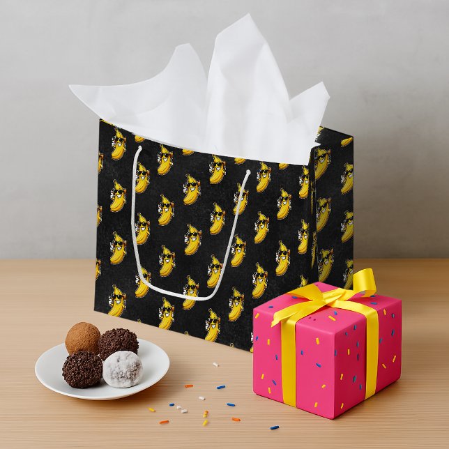 Lets Go Bananas Retro Baseball Banana Funny Large Gift Bag (Creator Uploaded)