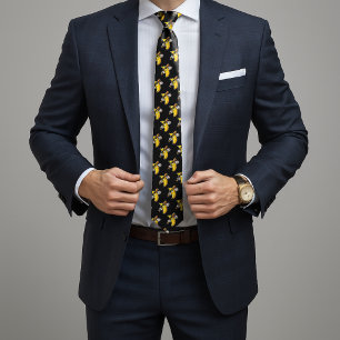 Lets Go Bananas Retro Baseball Banana Funny Neck Tie