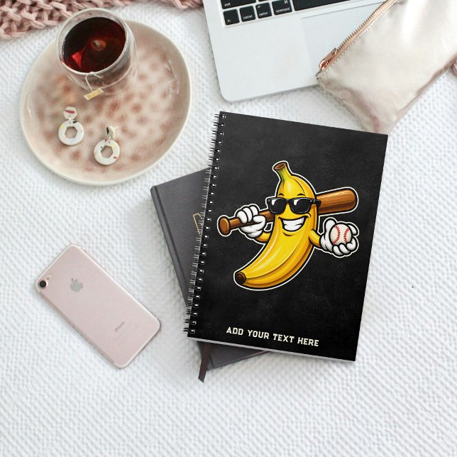 Lets Go Bananas Retro Baseball Banana Funny Notebook (Creator Uploaded)