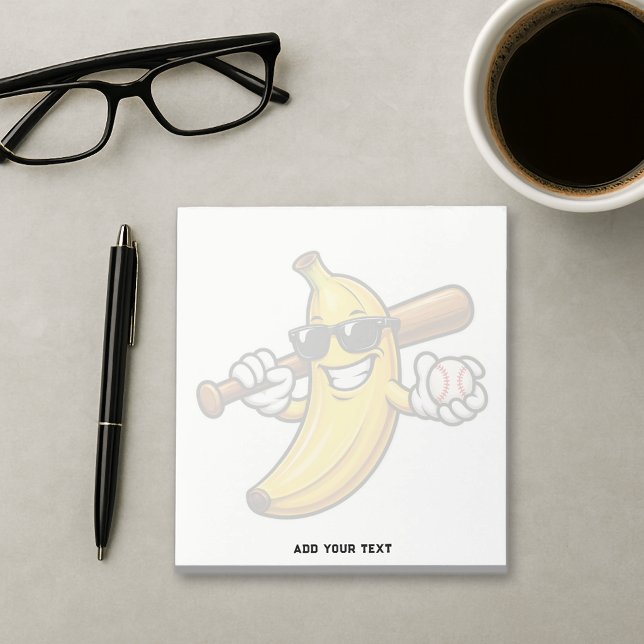 Lets Go Bananas Retro Baseball Banana Funny Notepad (Creator Uploaded)