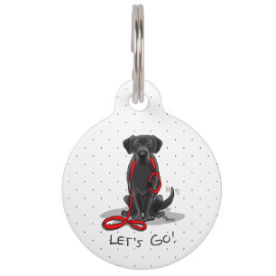 Let's Go! Black Lab Labrador Retriever Cute Pet ID Tag
