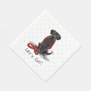 Let's Go! Black Labrador Retriever - Cute Dog Napkins