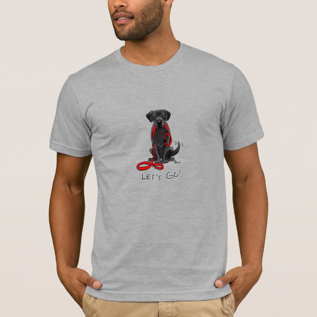 Let's Go! Black Labrador Retriever - Cute Dog T-Shirt (Front)