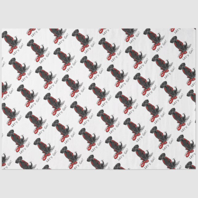 Let's Go! Black Labrador Retriever - Cute Dog Tissue Paper (Front)