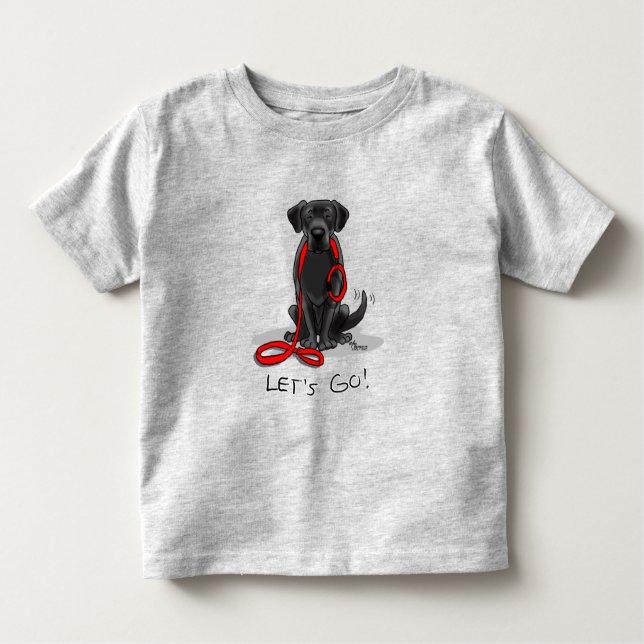 Let's Go! Black Labrador Retriever - Cute Dog Toddler T-shirt (Front)