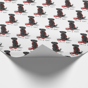 Let's Go! Black Labrador Retriever - Cute Dog Wrapping Paper
