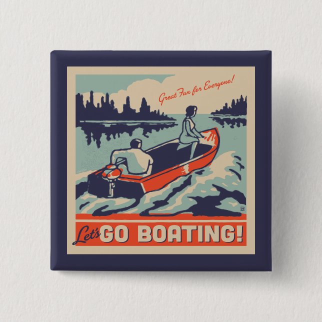 Let's Go Boating Button (Front)