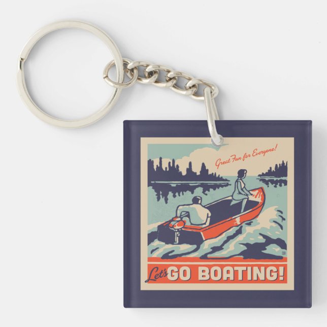 Let's Go Boating Keychain (Front)
