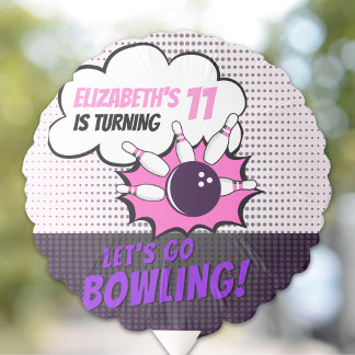 Let's Go Bowling Birthday Party Balloon for Girls