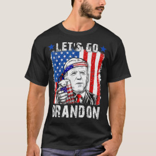 Lets Go Brandon 4th Of July American Flag Biden 'M T-Shirt