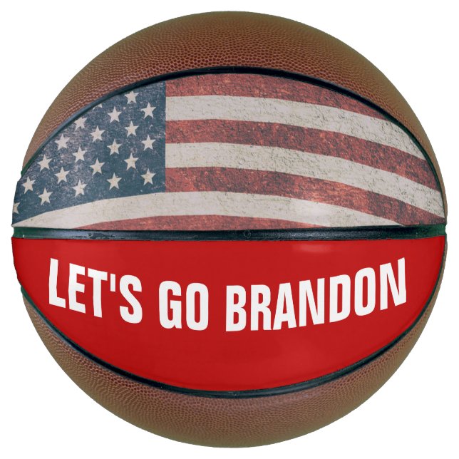 LET'S GO BRANDON AMERICAN FLAG BASKETBALL (Front)