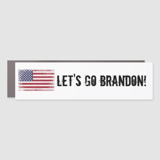 Let's Go Brandon American Flag Car Magnet (Front)