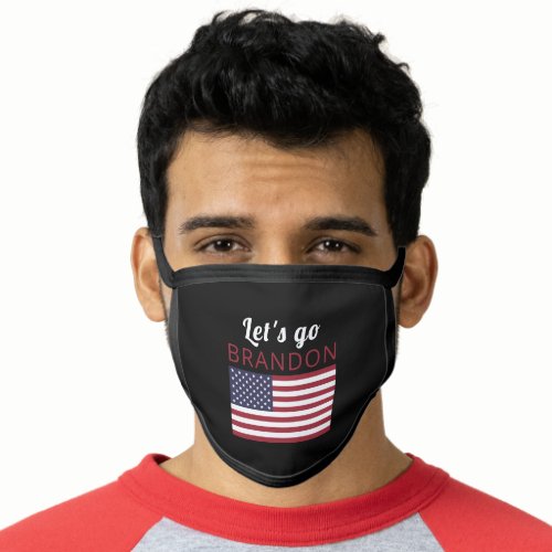 Lets go Brandon American Flag Face Mask