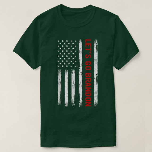 Let's Go Brandon American Flag Funny Trendy Meme S T-Shirt (Design Front)