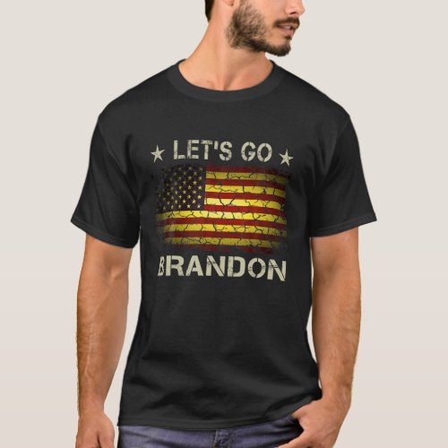 Lets Go Brandon American Flag Retro Vintage T_Shirt