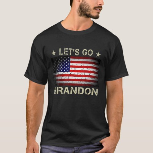 Lets Go Brandon American Flag Retro Vintage T_Shirt
