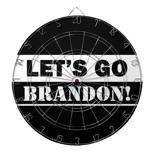 Lets Go Brandon Anti Biden Patriot Black  White Dart Board