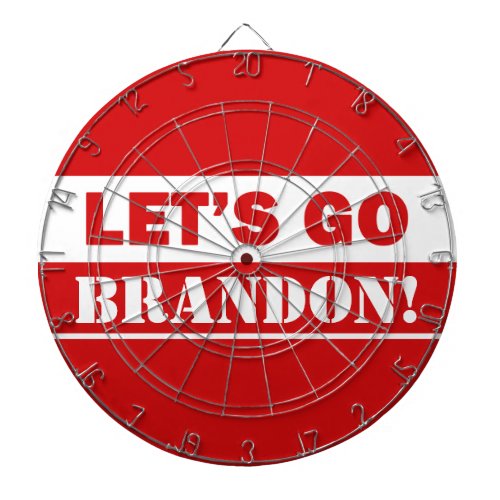 Lets Go Brandon Anti Biden Patriot Red  White Dart Board