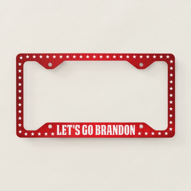 Lets Go Brandon anti Biden Pro Trump 2024 election License Plate Frame (Front)