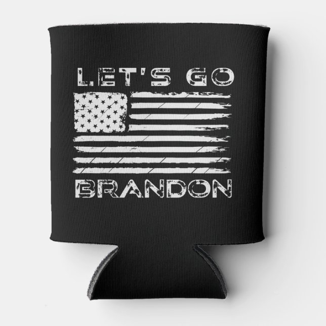 Let's go Brandon Anti Joe Biden Chant Flag  Can Co Can Cooler (Front)
