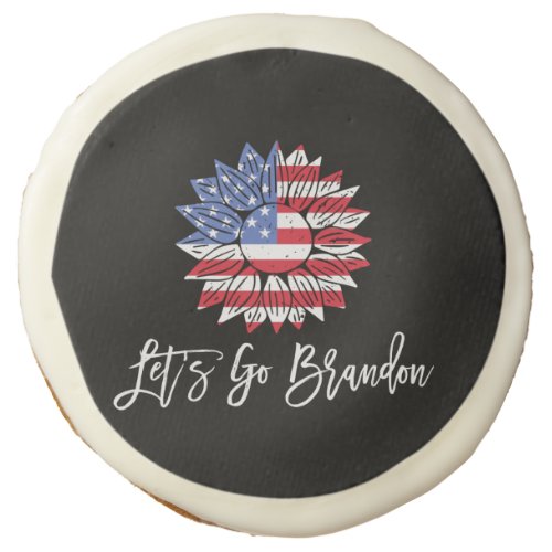 Lets go Brandon Biden Chant American Flag Sugar Cookie
