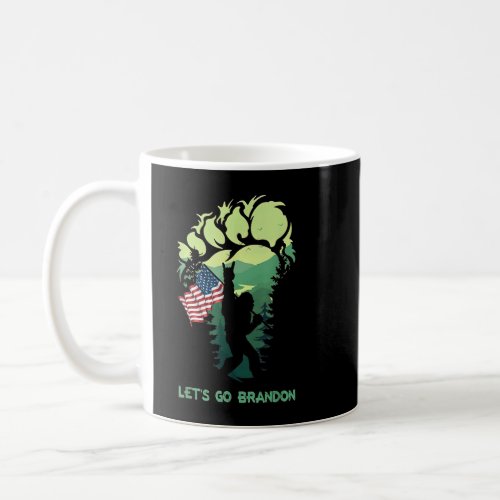 Lets Go Brandon Bigfoot American Flag  Coffee Mug