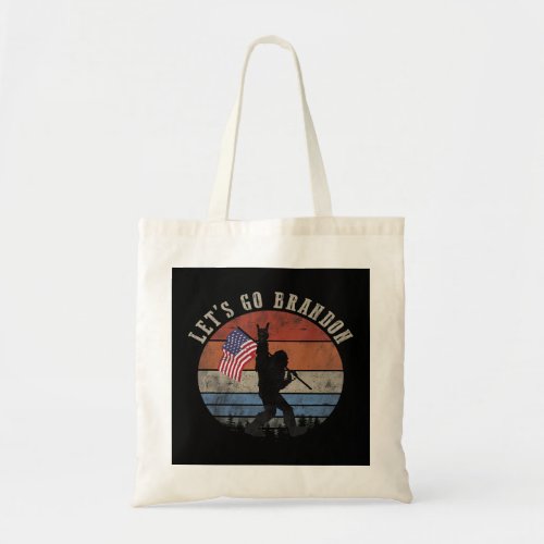 Lets Go Brandon Camping Bigfoot Rock And Roll US F Tote Bag