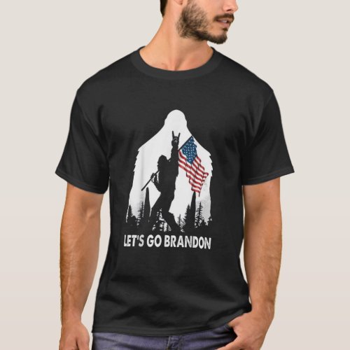 Lets Go Brandon Camping Bigfoot Rock And Roll US T_Shirt