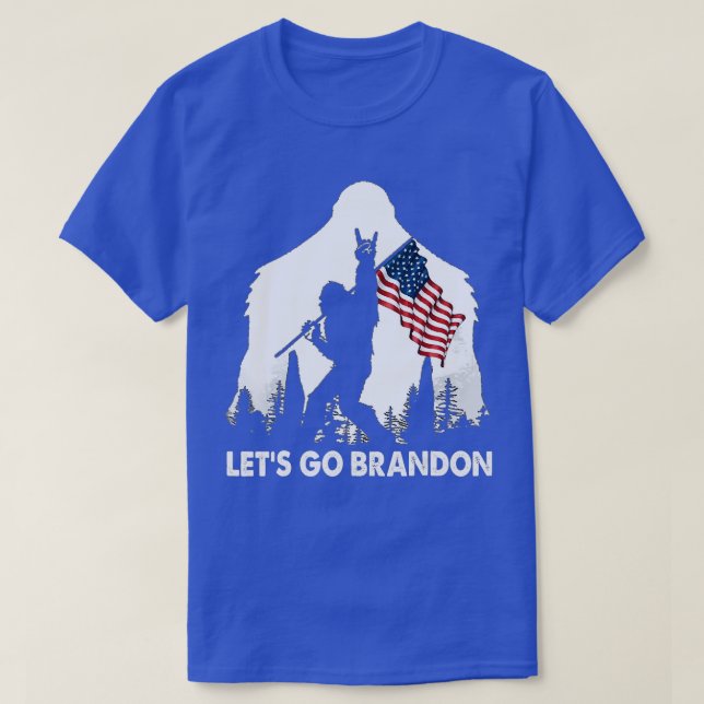 Let's Go Brandon Camping Bigfoot Rock And Roll US  T-Shirt (Design Front)