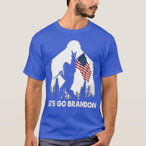 Lets Go Brandon Camping Bigfoot Rock And Roll US  T_Shirt