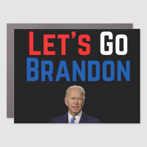 Lets Go Brandon Car Magnet with Joe Bidens Face