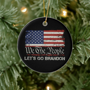 Let's Go Brandon FJB Christmas Ornament - Bluecat