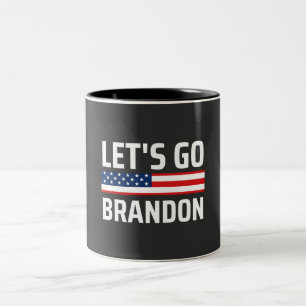 lets go brandon chant joe biden, funny lets go bra Two-Tone coffee mug