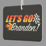 Lets Go Brandon Checkered Flag Flames Air Freshener