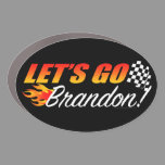 Lets Go Brandon Checkered Flag Flames Car Magnet