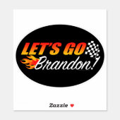 Lets Go Brandon Checkered Flag Flames Sticker (Sheet)