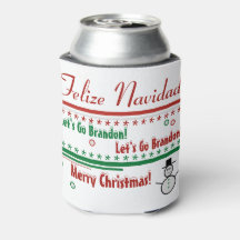 Let's Go Brandon Christmas Can Cooler