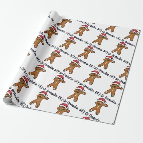 Lets Go Brandon Christmas Holiday Wrapping Paper