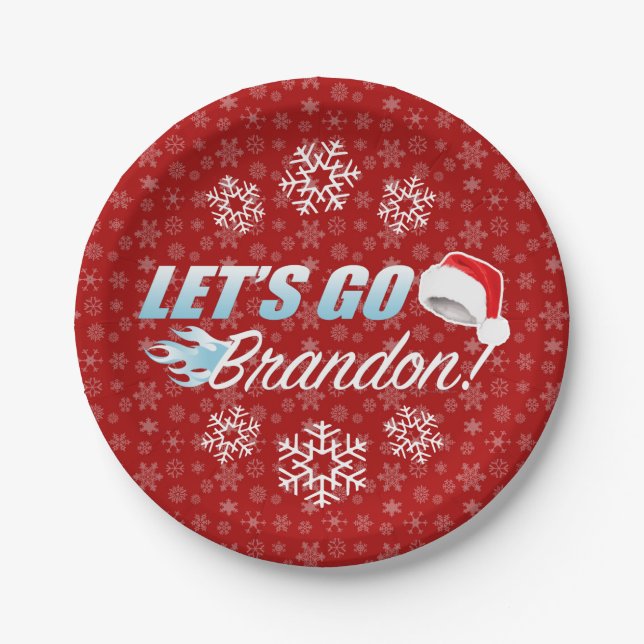 Lets Go Brandon Christmas Party Paper Plates (Front)