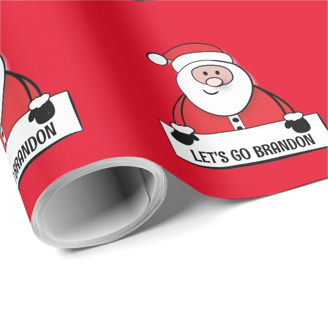 LET'S GO BRANDON CHRISTMAS SANTA WRAPPING PAPER (Roll Corner)