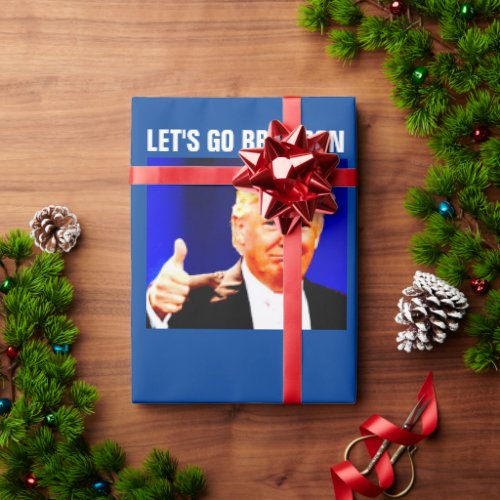 LETS GO BRANDON CHRISTMAS TRUMP Wrapping Paper