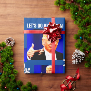 Top Trump Christmas Wrapping Paper for Gifts - Trump Maga Gift - Funny  Let's Go Brandon Biden Trump Wrapping Paper Santa Trump Brandon Gift Wrap  (30