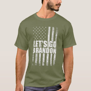 Let's Go Brandon Conservative Anti Liberal US Flag T-Shirt