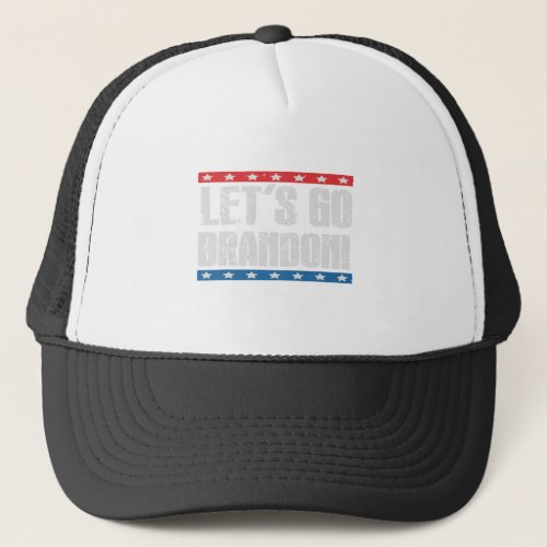 Lets Go Brandon Conservative Anti Liberal US Flag Trucker Hat