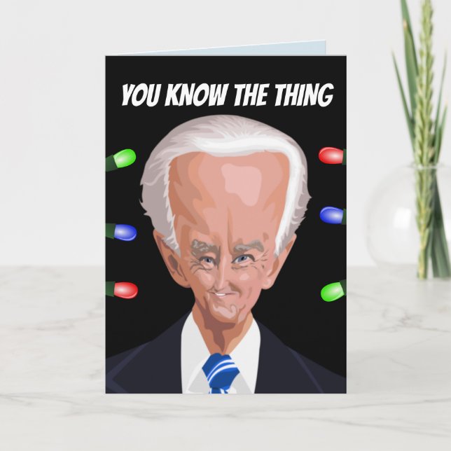 LET'S GO BRANDON CREEPY BIDEN Folded Holiday Cards (Front)