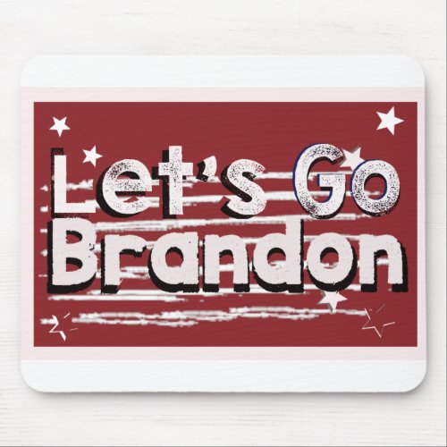 Lets Go Brandon Distressed American Flag Mouse Pad