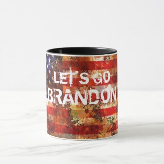 Lets Go Brandon Distressed American Flag Mug