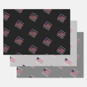 Let's Go Brandon Distressed Flag Joe Biden  Wrappi Wrapping Paper Sheets
