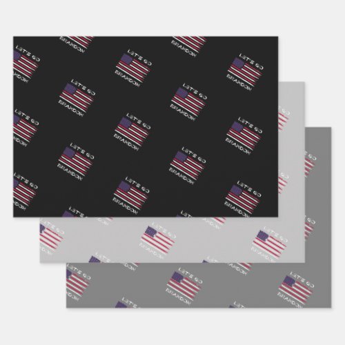 Lets Go Brandon Distressed Flag Joe Biden  Wrappi Wrapping Paper Sheets